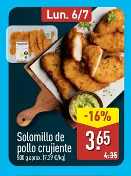 ALDI Solomillo de pollo crujiente oferta