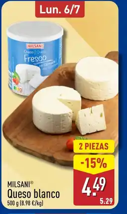 ALDI MILSANI Queso blanco oferta