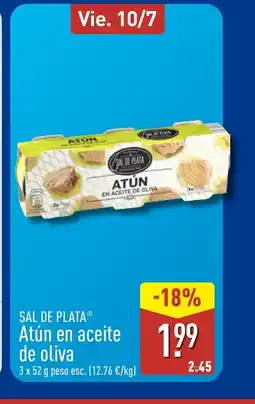 ALDI SAL DE PLATA Atún en aceite de oliva oferta