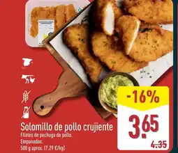 ALDI Solomillo de pollo crujiente oferta