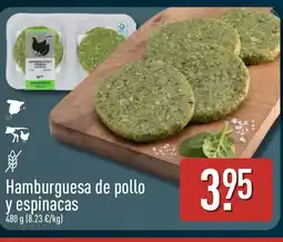 ALDI Hamburguesa de pollo y espinacas oferta