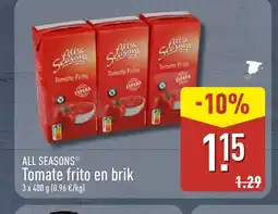 ALDI ALL SEASONS Tomate frito en brik oferta