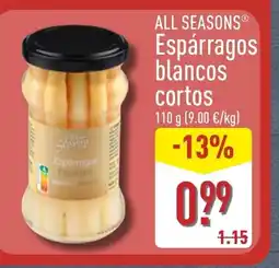 ALDI ALL SEASONS Espárragos Espargos Mancos/brancos oferta