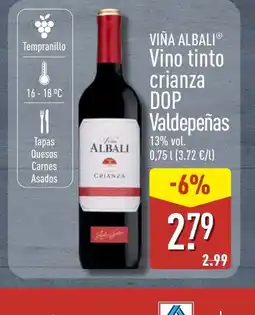 ALDI VIÑA ALBALI Vino tinto crianza DOP Valdepeñas oferta