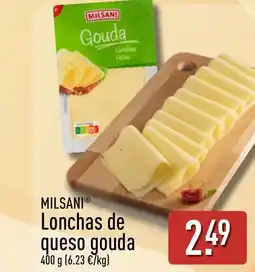 ALDI MILSANI Lonchas de queso gouda oferta
