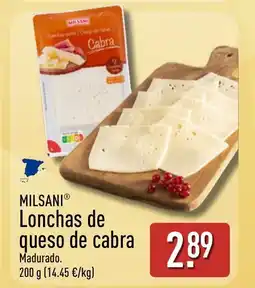ALDI MILSANI Lonchas de queso de cabra oferta