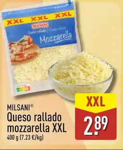 ALDI MILSANI Queso rallado mozzarella XXL oferta