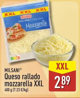 ALDI MILSANI Queso rallado mozzarella XXL oferta