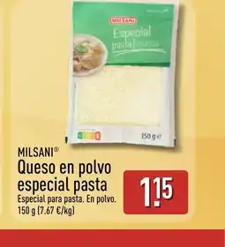 ALDI MILSANI Queso en polvo especial pasta oferta