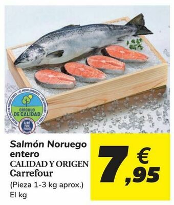 Carrefour Salmón noruego entero calidad y origen carrefour oferta