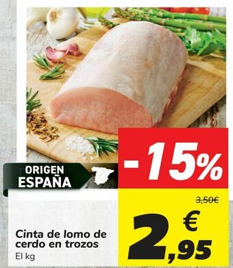 Carrefour Cinta de lomo de cerdo en trozos oferta