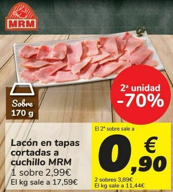 Carrefour Lacón en tapas cortadas a cuchillo mrm oferta
