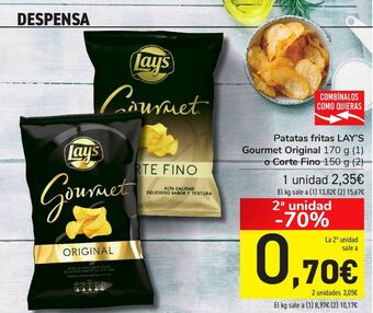 Carrefour Patatas fritas lay's gourmet original o corte fino oferta