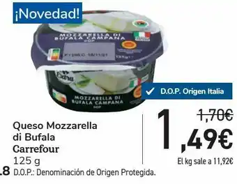 Carrefour Queso mozzarella di bufala carrefour 125 g oferta