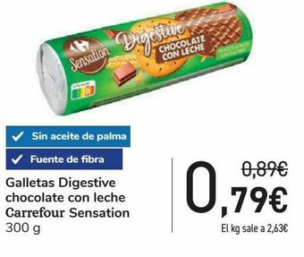 Carrefour Galletas digestive chocolate con leche carrefour sensation oferta