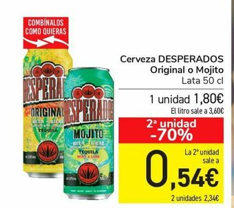 Carrefour Cerveza desperados original o mojito oferta