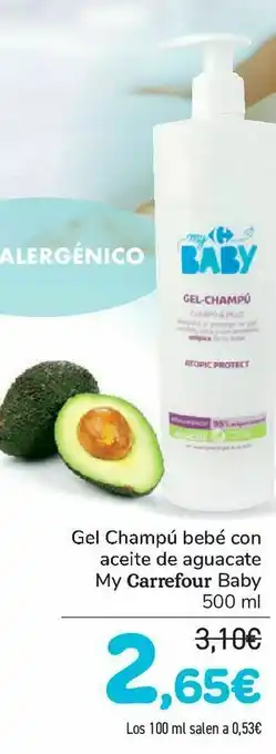 Carrefour Gel champú bebé con aceite de aguacate my carrefour baby oferta