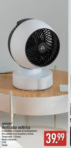 ALDI AMBIANO Ventilador esférico oferta