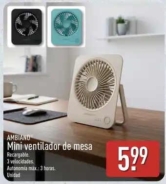 AMBIANO Mini ventilador de mesa
