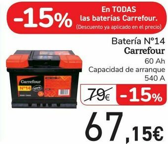 Carrefour Batería nº 14 carrefour oferta