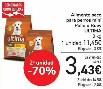 Carrefour Alimento seco para perros mini pollo o buey ultima oferta