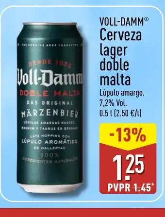 ALDI VOLL-DAMM Cerveza lager doble malta oferta