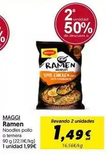 Hiper Usera Maggi - ramen noodles pollo o ternera oferta