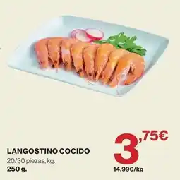Hipercor Langostino cocido oferta