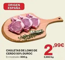 Supercor Duroc - chuletas de lomo de cerdo 50% duroc oferta