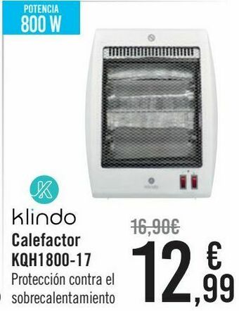 Carrefour Klindo calefactor kqh1800-17 oferta