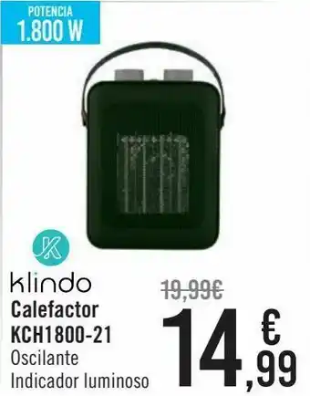 Carrefour Klindo calefactor kch1800-21 oferta
