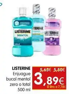 Dicost Listerine - enjuague bucal mentol zero o total oferta