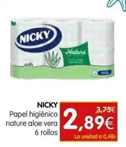 Dicost Nicky - papel higiénico nature aloe vera oferta