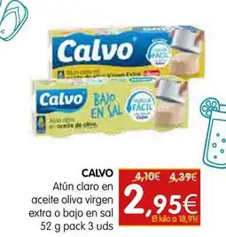 Dicost Calvo - atun claro en aceite oliva virgen extra o bajo en sal oferta