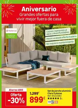 Leroy Merlin Home - set de porche aluminio clara 5 plazas oferta