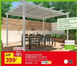 Leroy Merlin Omega - págrola de aluminio blanca 4 x 282 m oferta