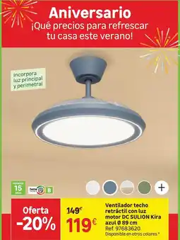 Leroy Merlin Home - ventilador techo rectact100n ou luz auto de skullon kira ref. 97686320 oferta