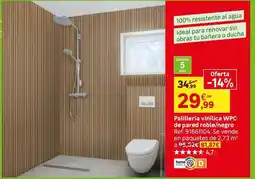 Leroy Merlin Ideal - pallieria vinílica wpc de pared roble/negro oferta
