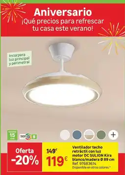 Leroy Merlin Home - ventilador techo refresco con luz motor d`sulfilar blanco/daro oferta