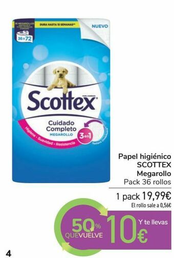Carrefour Papel higiénico scottex megarollo oferta