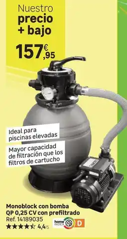 Leroy Merlin Ideal - monoblock con bomba qp 0,25 cv con prefitrado oferta