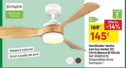 Leroy Merlin Aire - ventilador techo con tur motor dc christmas blanco oferta