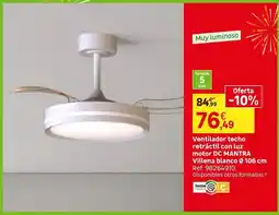 Leroy Merlin Blanco - ventilador techo refract con luz oferta