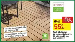 Leroy Merlin Pack 4 baldosas de composite seraya 50 x 50 cm 25 cm oferta
