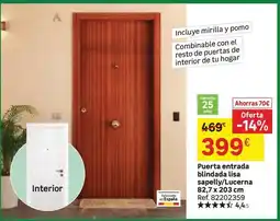 Leroy Merlin Fabricado en españa - puerta entrada blindada lisa sapelly lucerna oferta