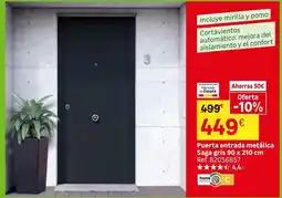 Leroy Merlin Confort - puerta entrada metálica saga gris 90 x 210 cm oferta