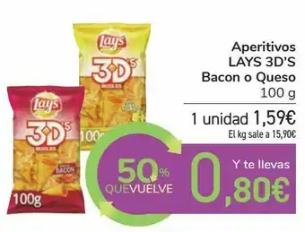 Carrefour Aperitivos lays 3d's bacon o queso oferta