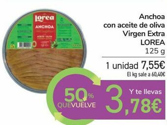 Carrefour Anchoa con aceite de oliva virgen extra lorea oferta