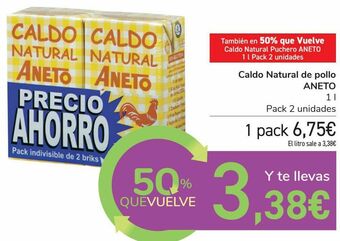 Carrefour Caldo natural de pollo aneto oferta