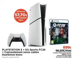 El Corte Inglés Sony - playstation 5 + ea sports fc26 + comandament sense cables dualsense blanc oferta